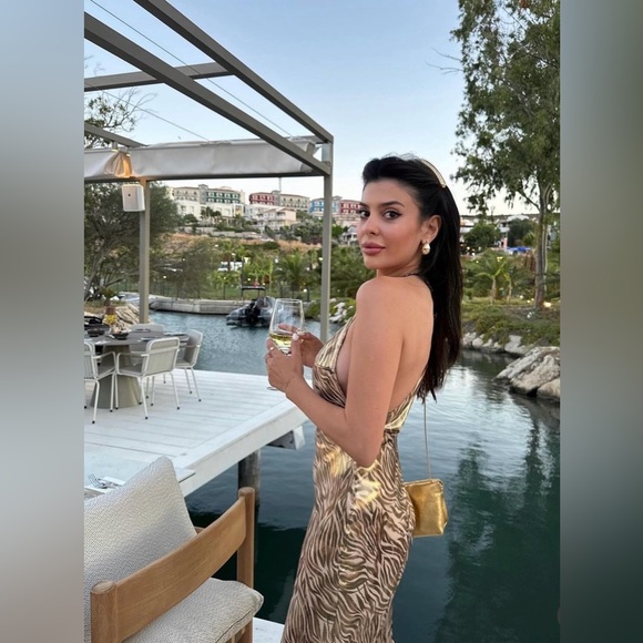 ZARA  FOIL ANIMAL PRINT DRESS - Picture 2 of 13